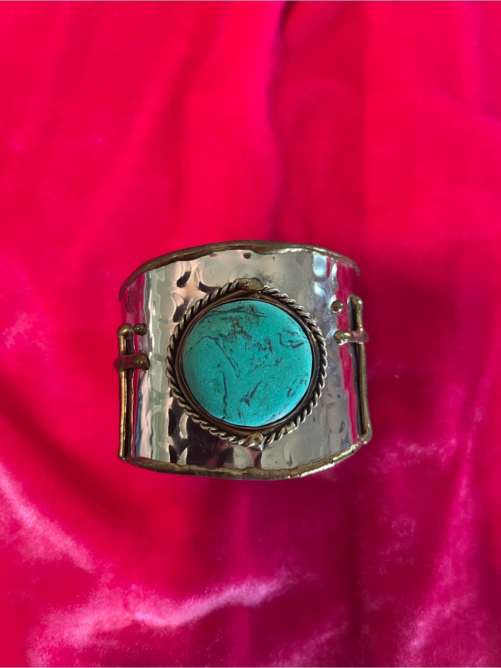 Cuff Bracelet with Turquoise Stone - Picture 4 of 4